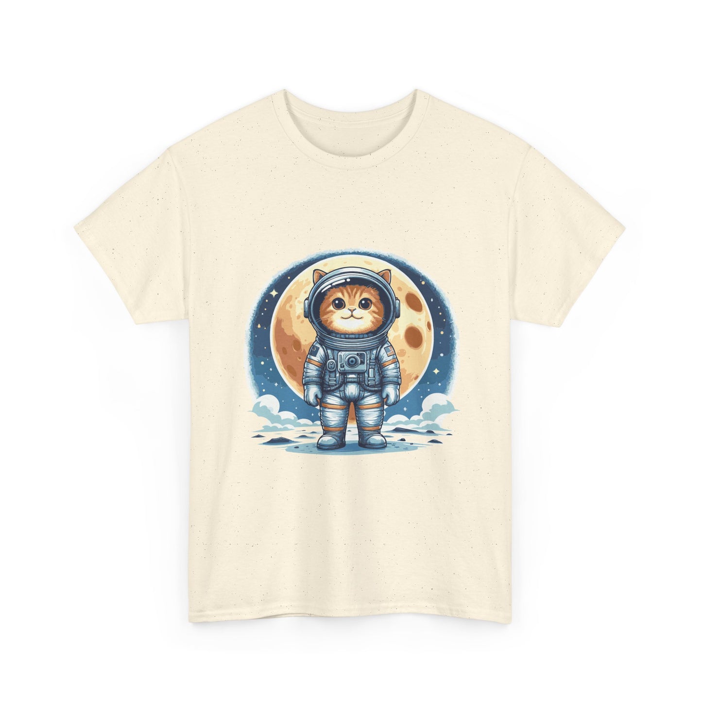 Astronaut Cat T-Shirt – Cute Space Kitty Tee with Moon