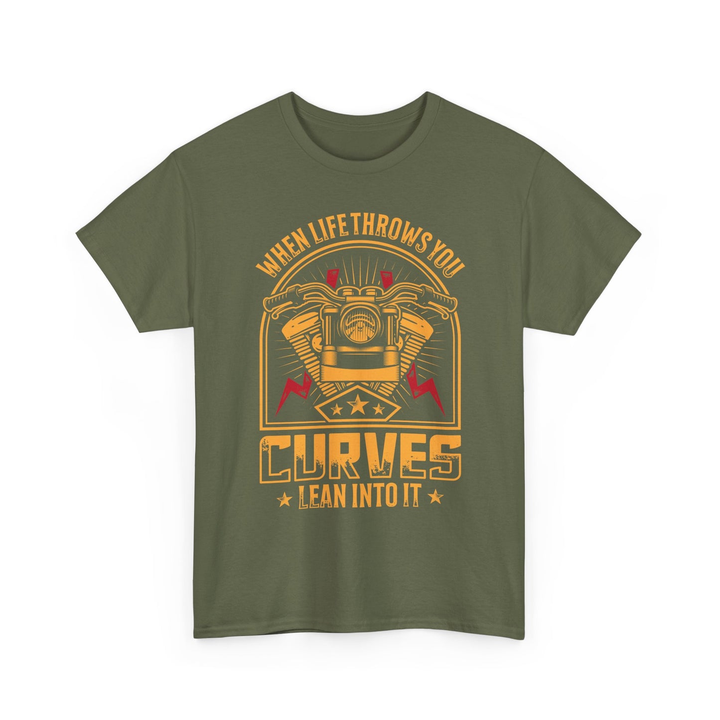 Motorcycle Tee — “When Life Throws You Curves, Lean Into It”