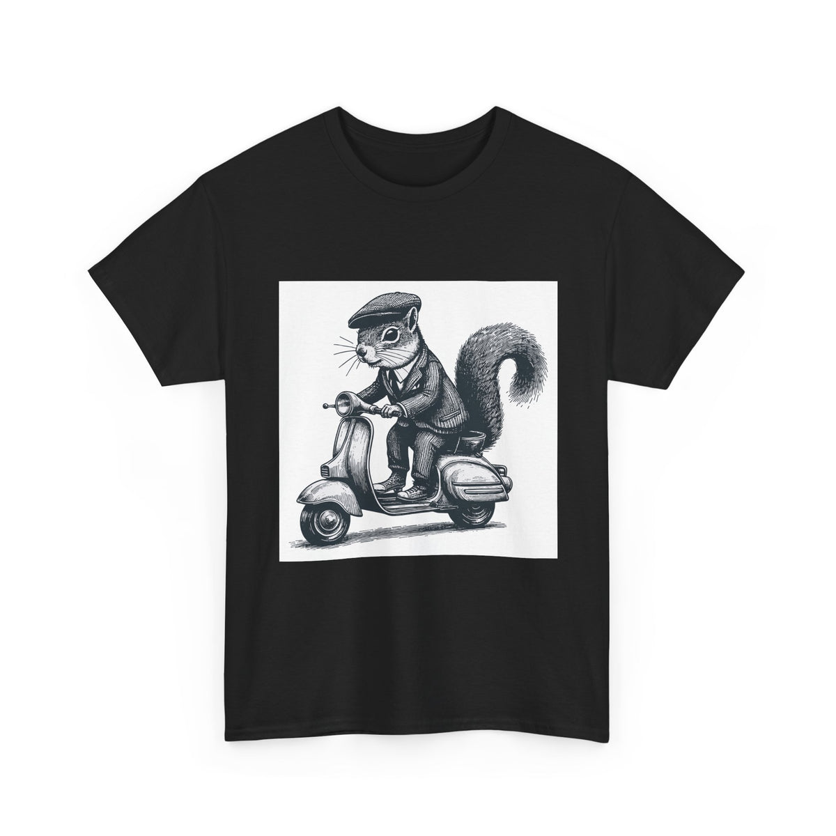 Squirrel on Scooter T-Shirt — Retro Riding Animal Tee