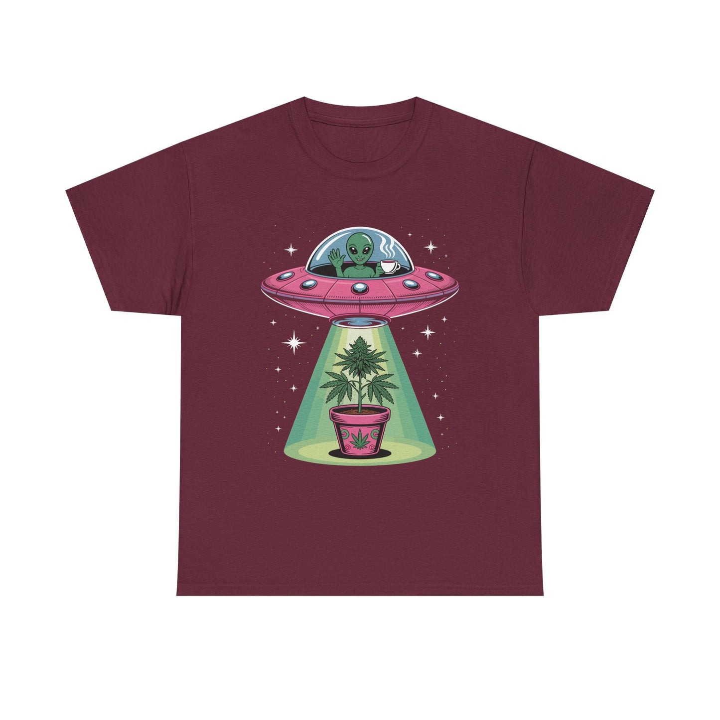 Alien UFO Plant Tee — Cute Extraterrestrial Plant Abduction Graphic T-Shirt