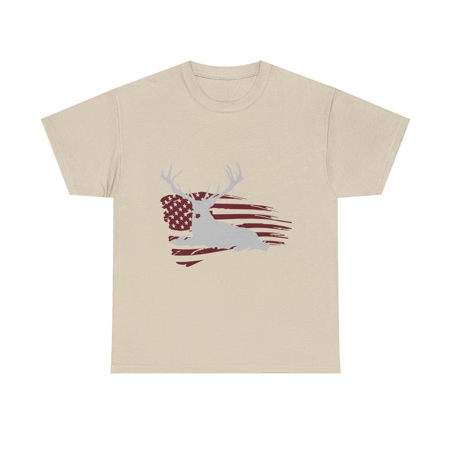 Patriotic Deer Flag T‑Shirt – American Hunting Graphic Tee