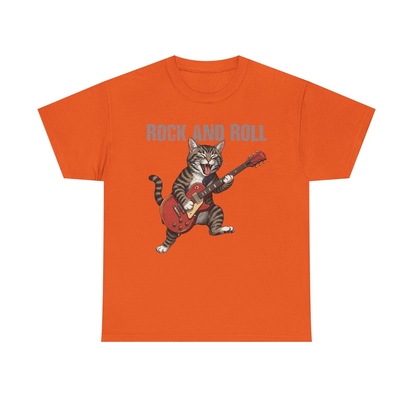 Rock and Roll Cat T-Shirt — Vintage Guitar Kitty Graphic Tee