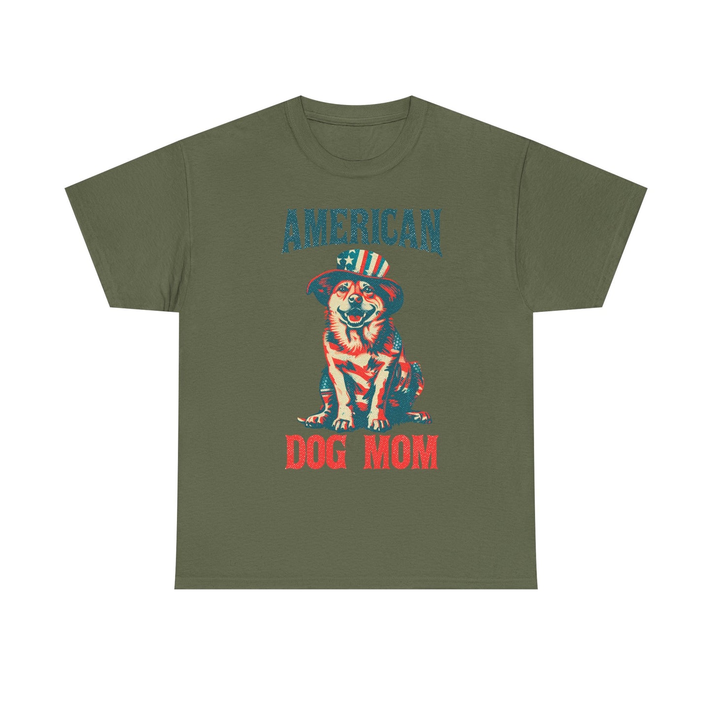 American Dog Mom T-Shirt — Patriotic Pup Tee for Dog Lovers
