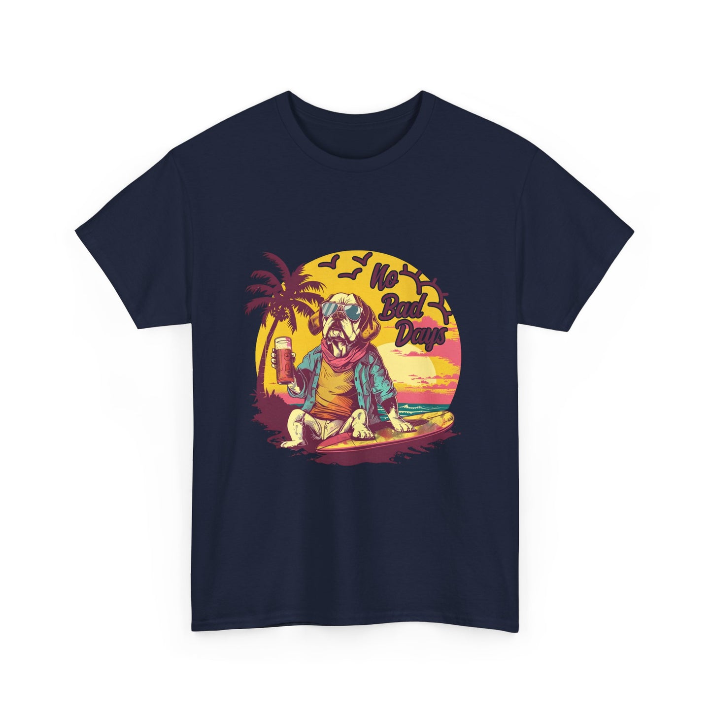 T-Shirt — "No Bad Days" Surf Sloth Retro Beach Tee
