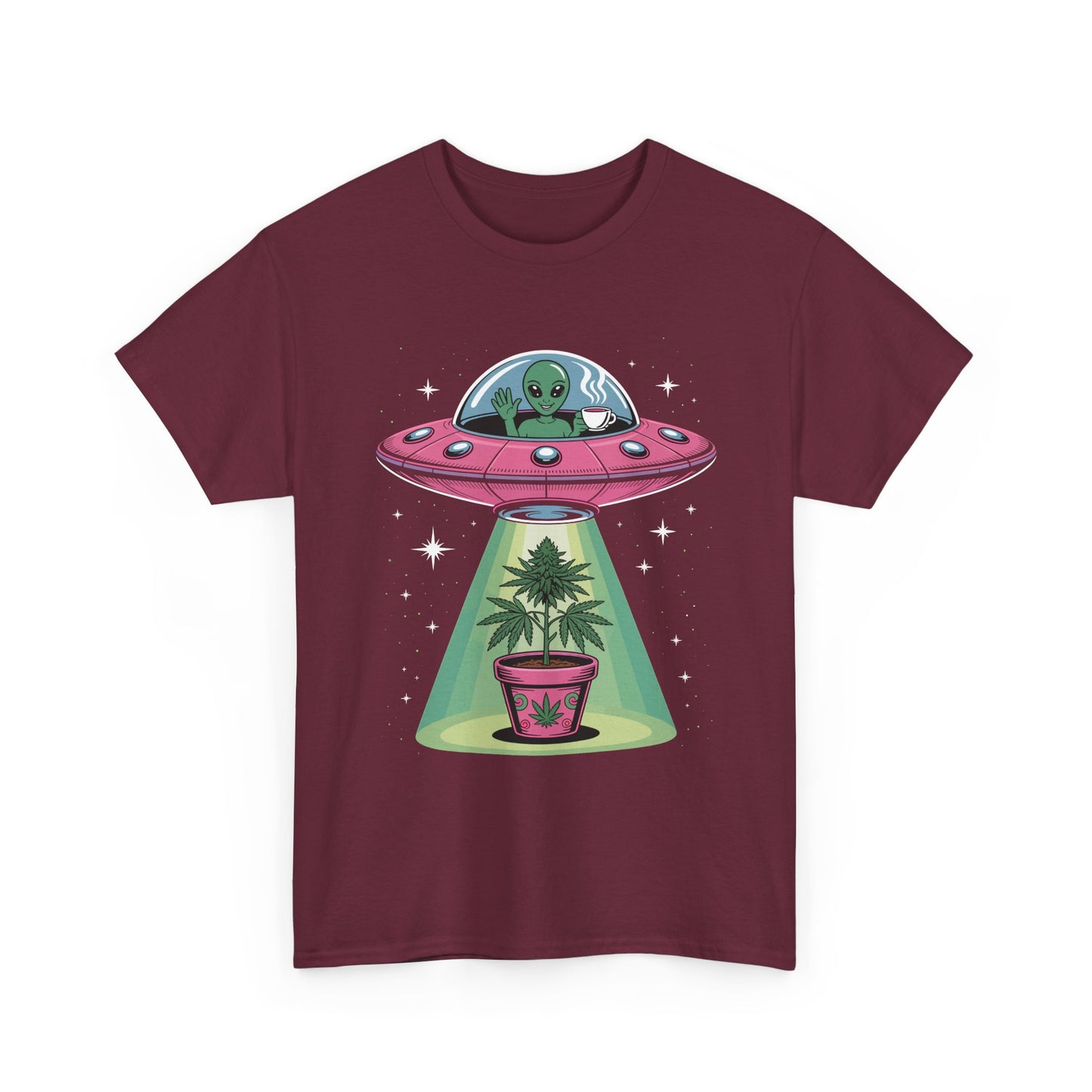 Alien UFO Plant Tee — Cute Extraterrestrial Plant Abduction Graphic T-Shirt