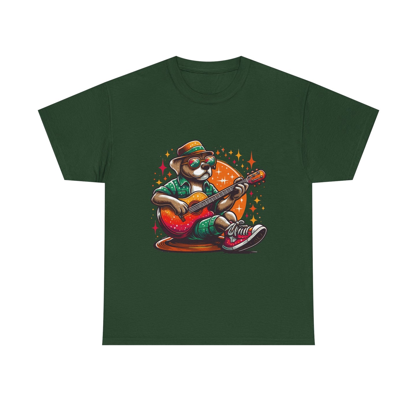 Dog Playing Guitar T‑Shirt — Retro Chill Music Tee for Guitar Lovers