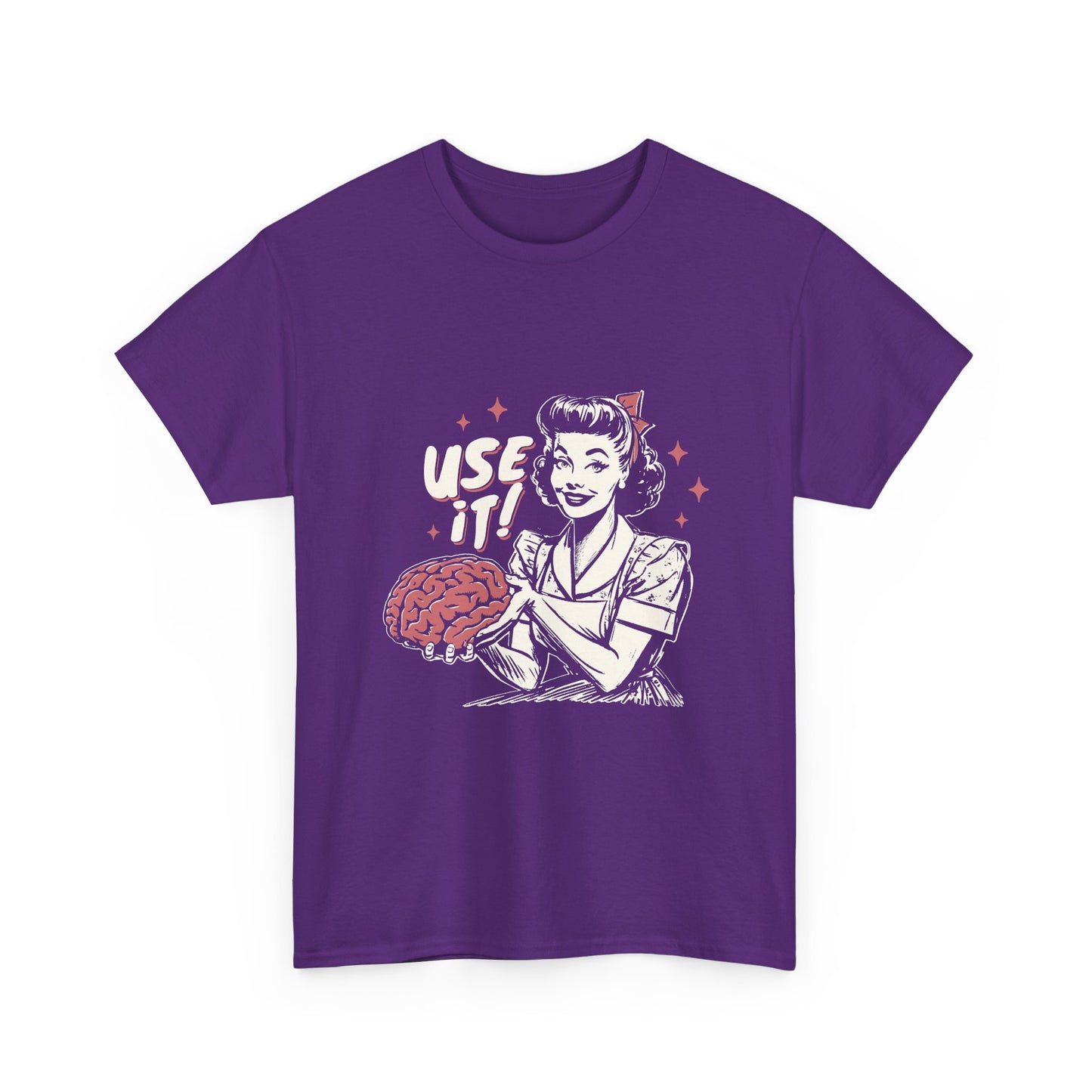 Use It! Retro Nurse Holding Brain Vintage Graphic Tee