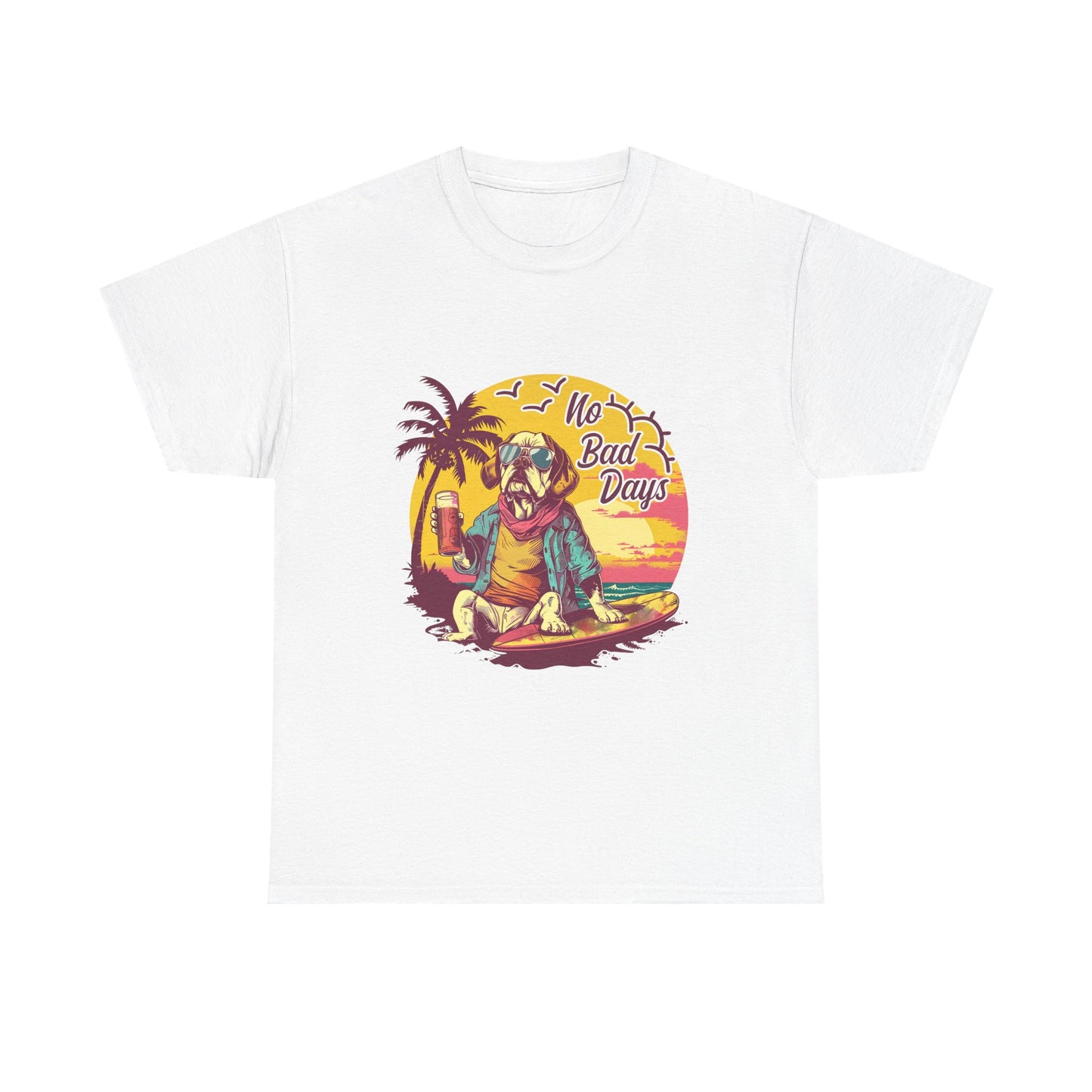 T-Shirt — "No Bad Days" Surf Sloth Retro Beach Tee