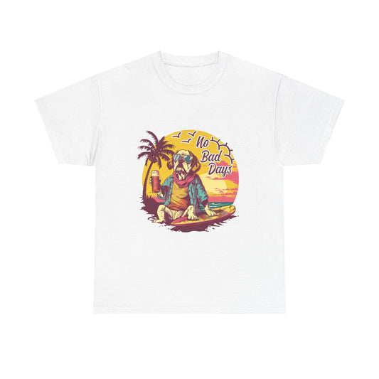 T-Shirt — "No Bad Days" Surf Sloth Retro Beach Tee