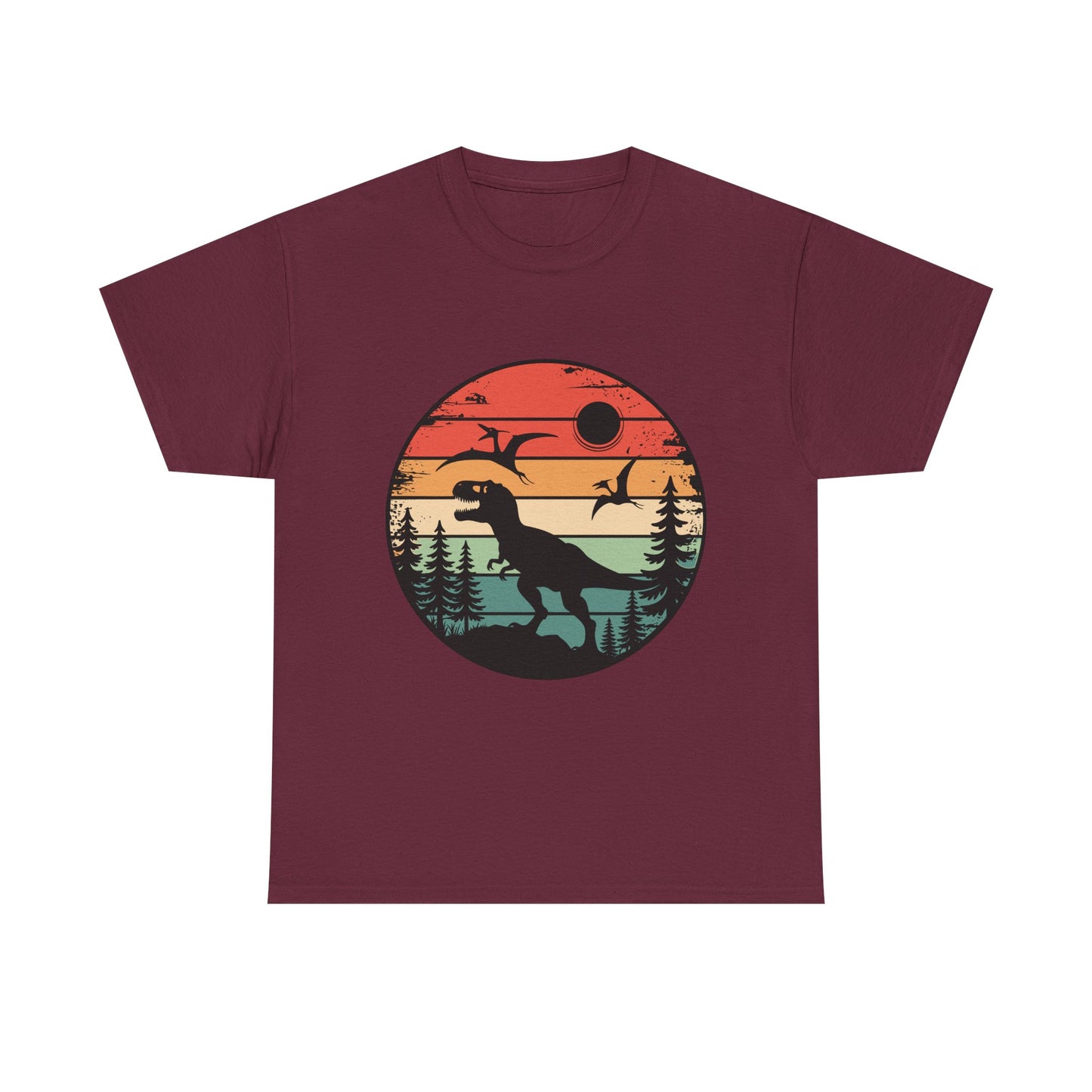 T-Rex Sunset Tee — Retro Dinosaur Graphic T-Shirt