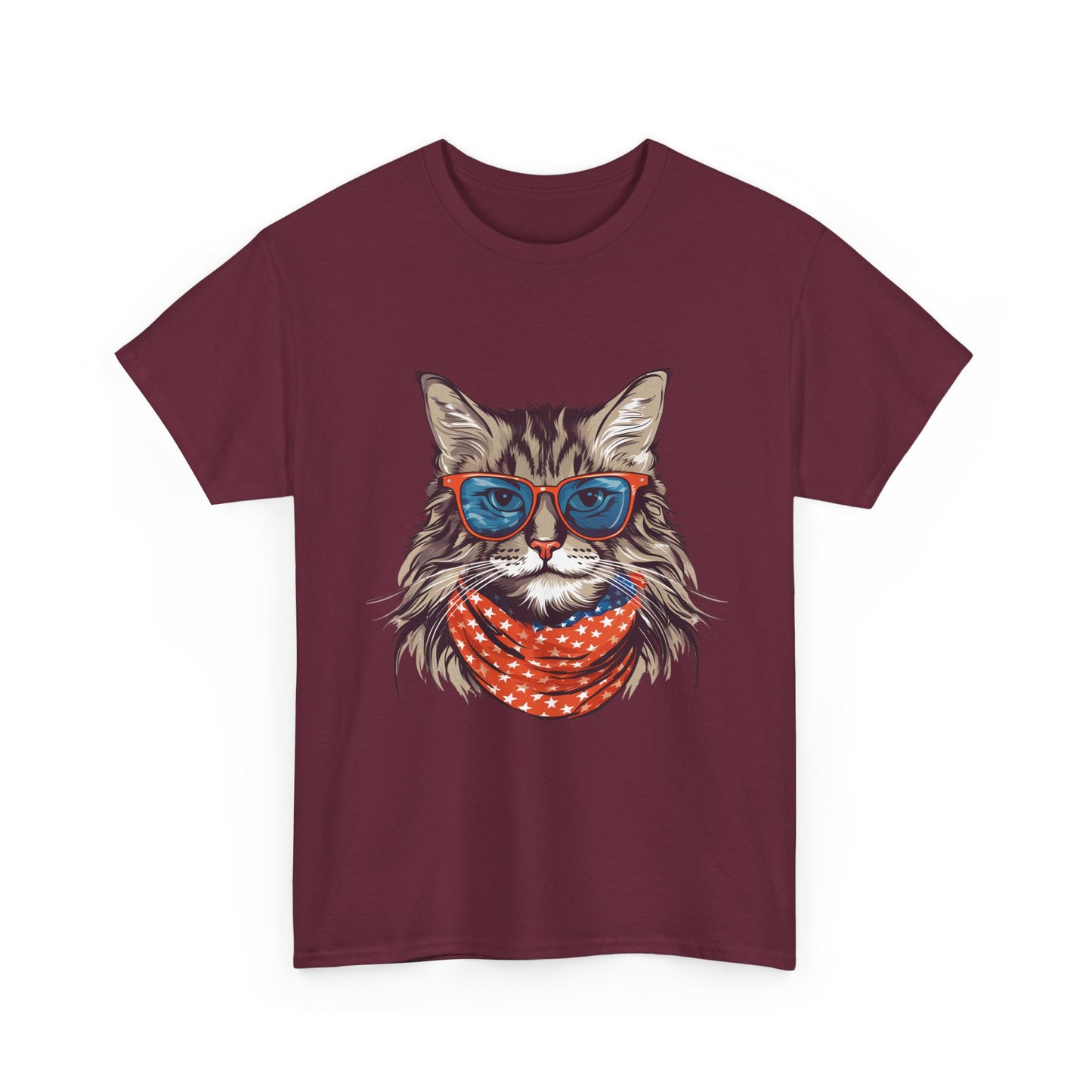 Cat with Sunglasses & Bandana T-Shirt — Cool Retro Cat Graphic Tee
