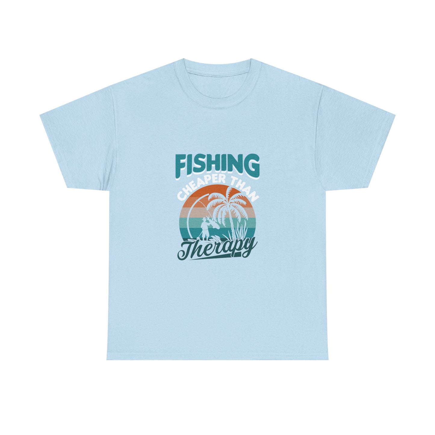 Fishing Cheaper Than Therapy T-Shirt — Retro Palm Beach Fishing Tee