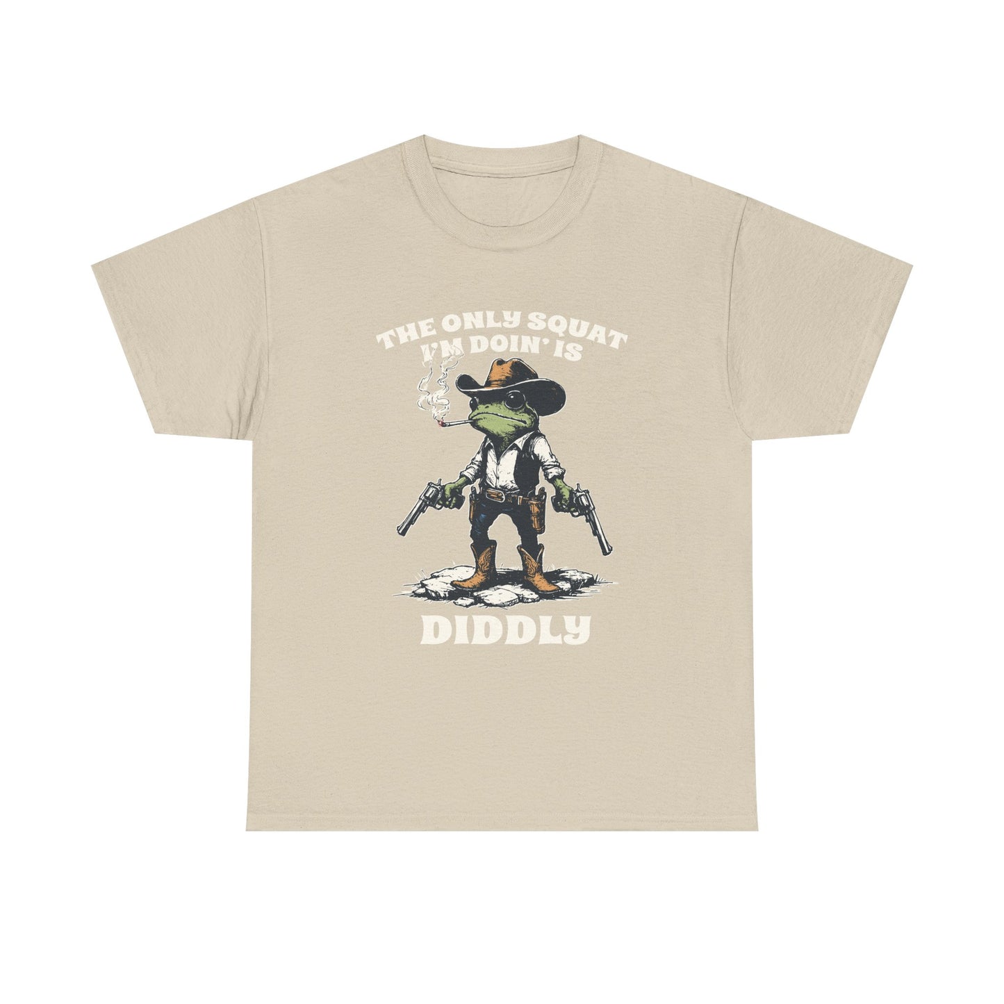 T-Shirt - 'The Only Squat I'm Doin' Is Diddly' Funny Frog Cowboy Graphic Tee