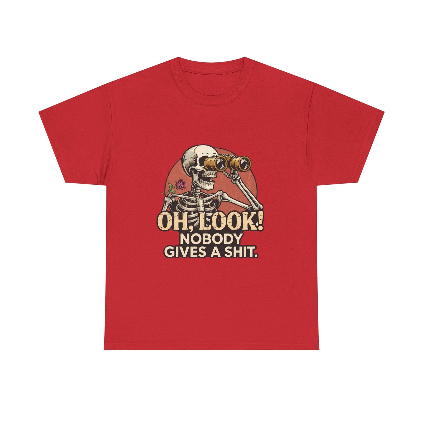 Skull Binoculars Tee — "Oh, Look! Nobody Gives a Shit." Graphic T-Shirt
