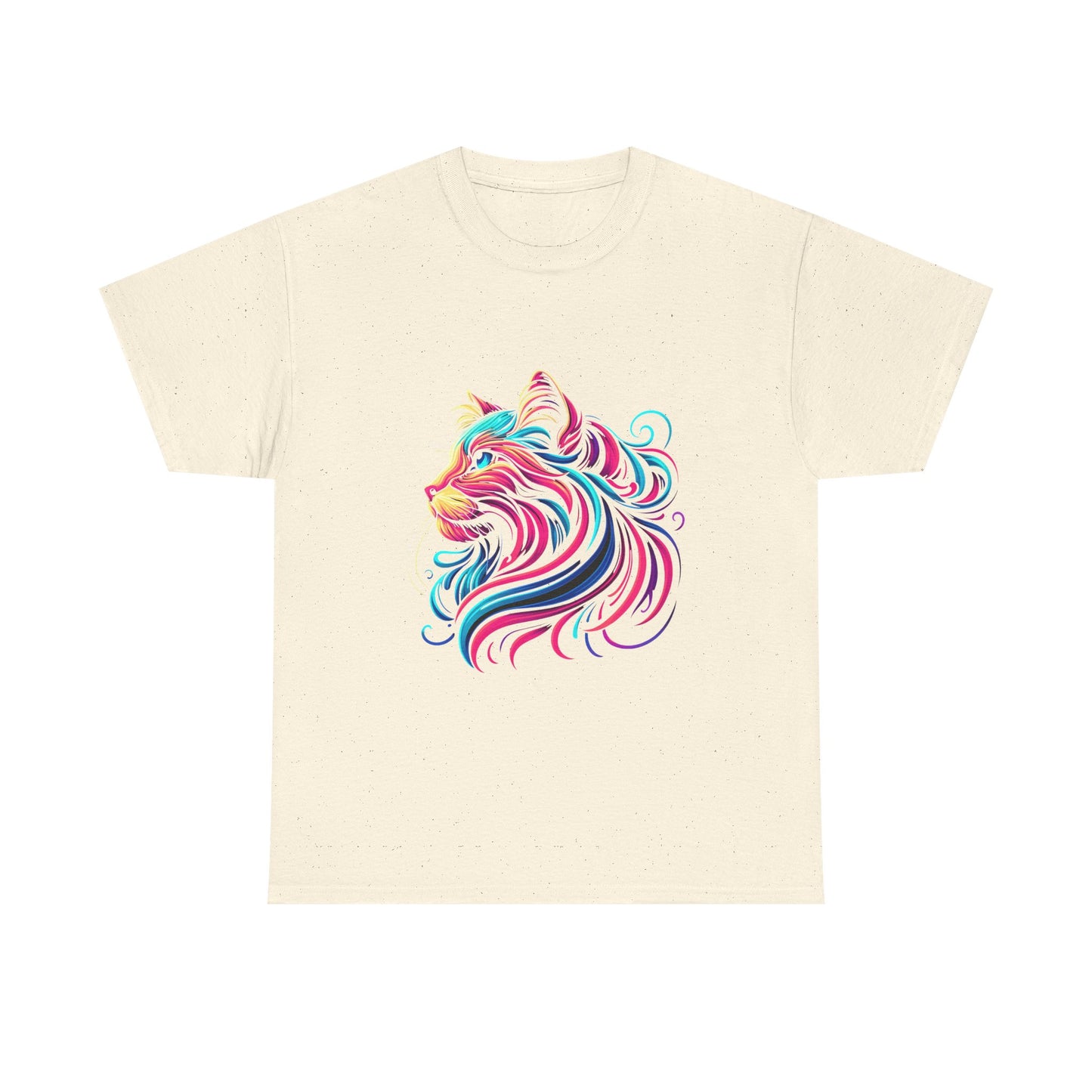 Colorful Cat Portrait T-Shirt — Vibrant Whimsical Feline Tee