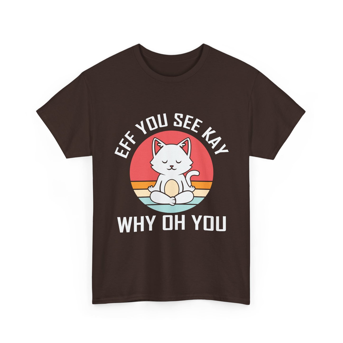 Cute Cat Tee — "EFF YOU SEE KAY WHY OH YOU" Vintage Sunset Graphic T-Shirt