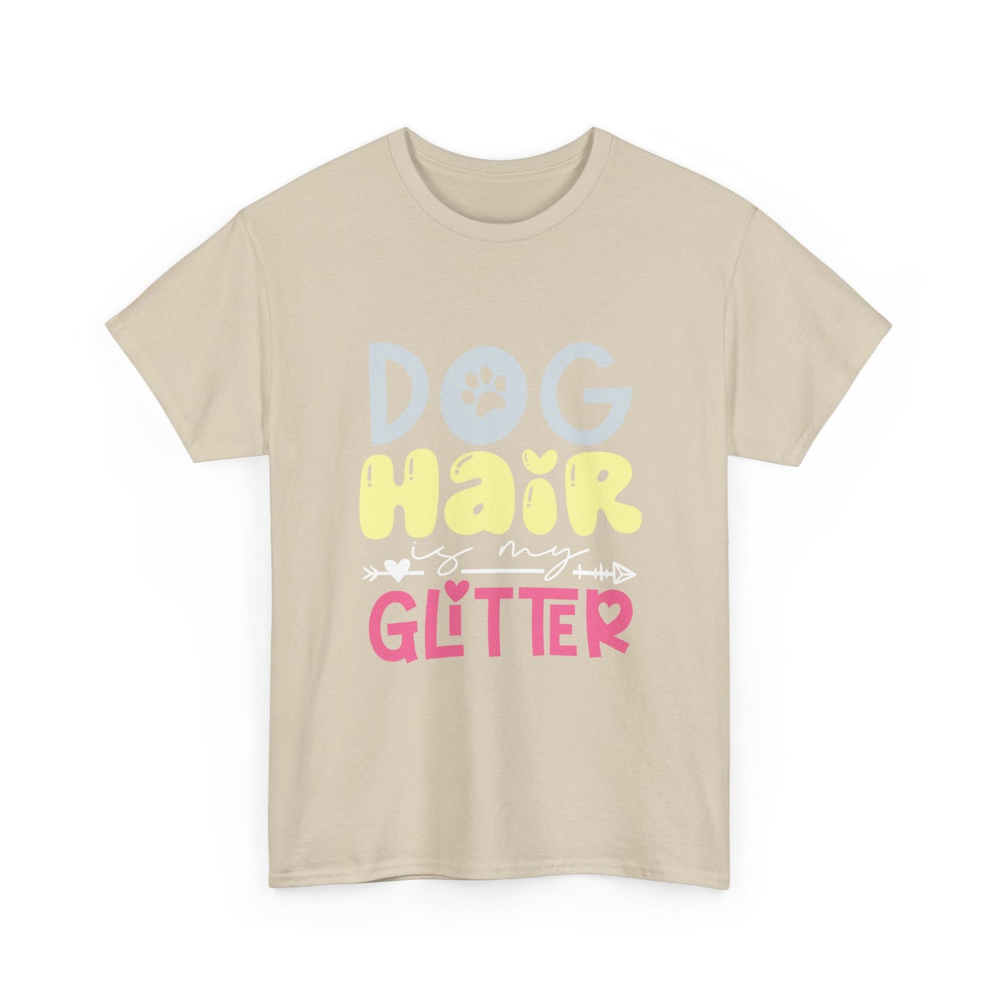 Dog Hair Glitter T-Shirt — Cute Paw Print Pet Lover Tee