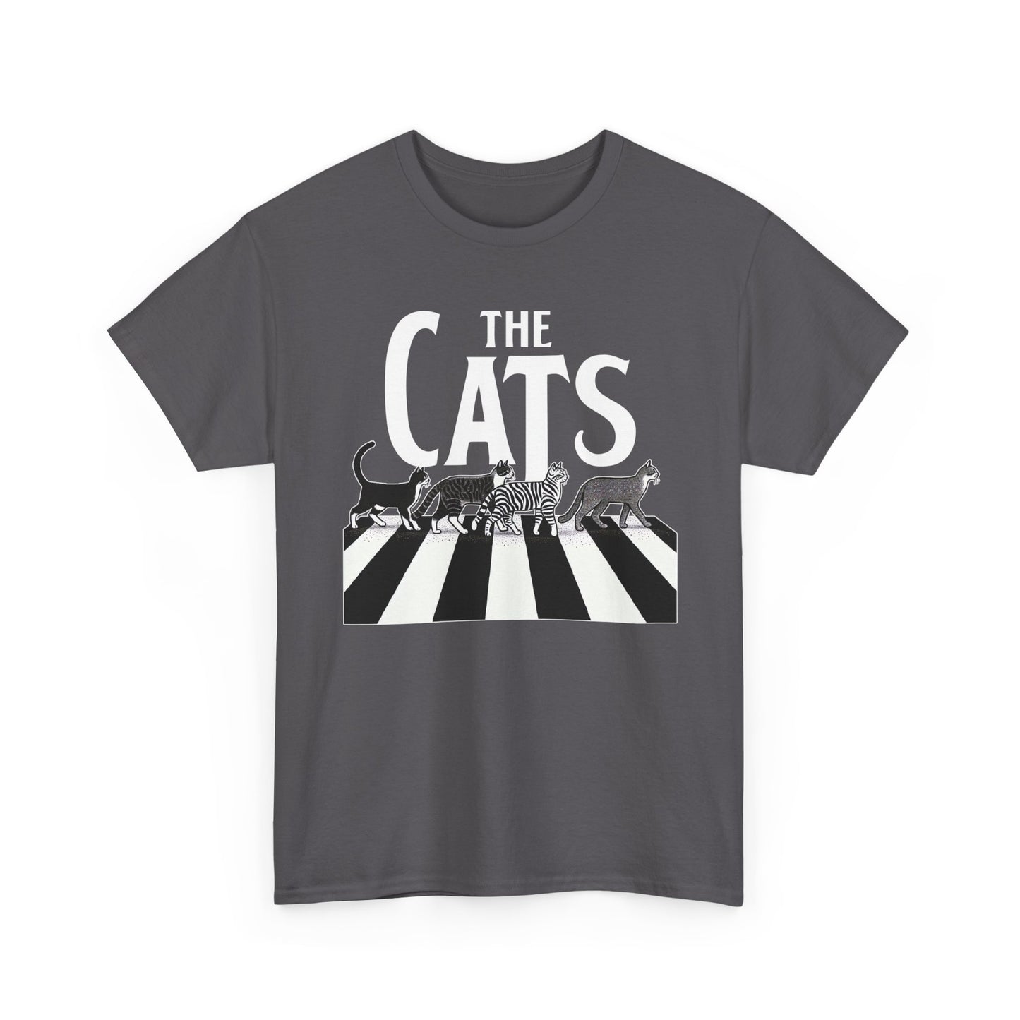 Cats Crossing T‑Shirt — Retro Black & White Cat Walk Graphic Tee