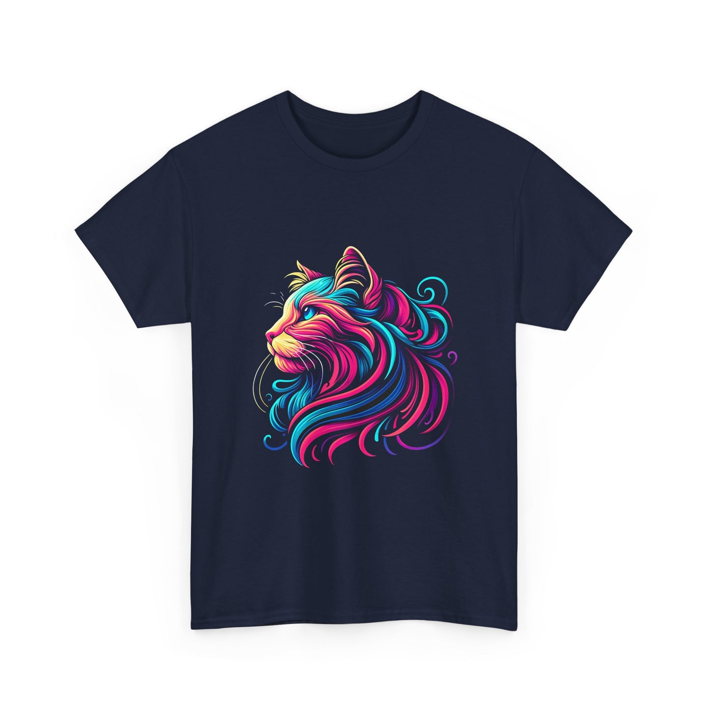 Cat T-Shirt — Colorful Swirl Cat Art Tee