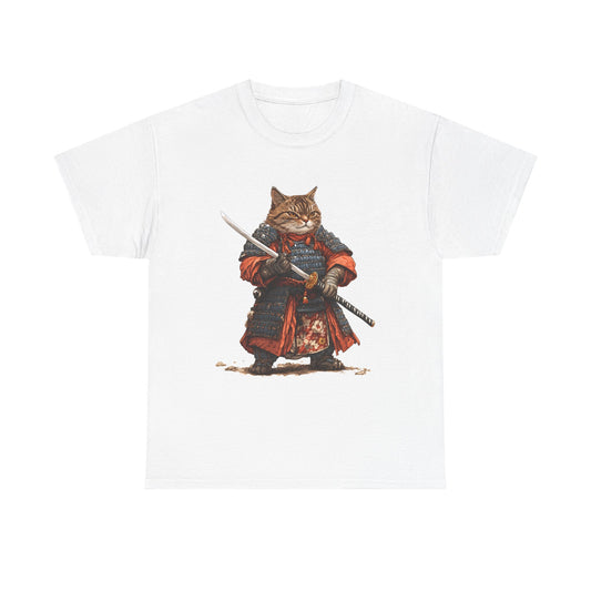 Samurai Cat T-Shirt – Warrior Tabby Graphic Tee