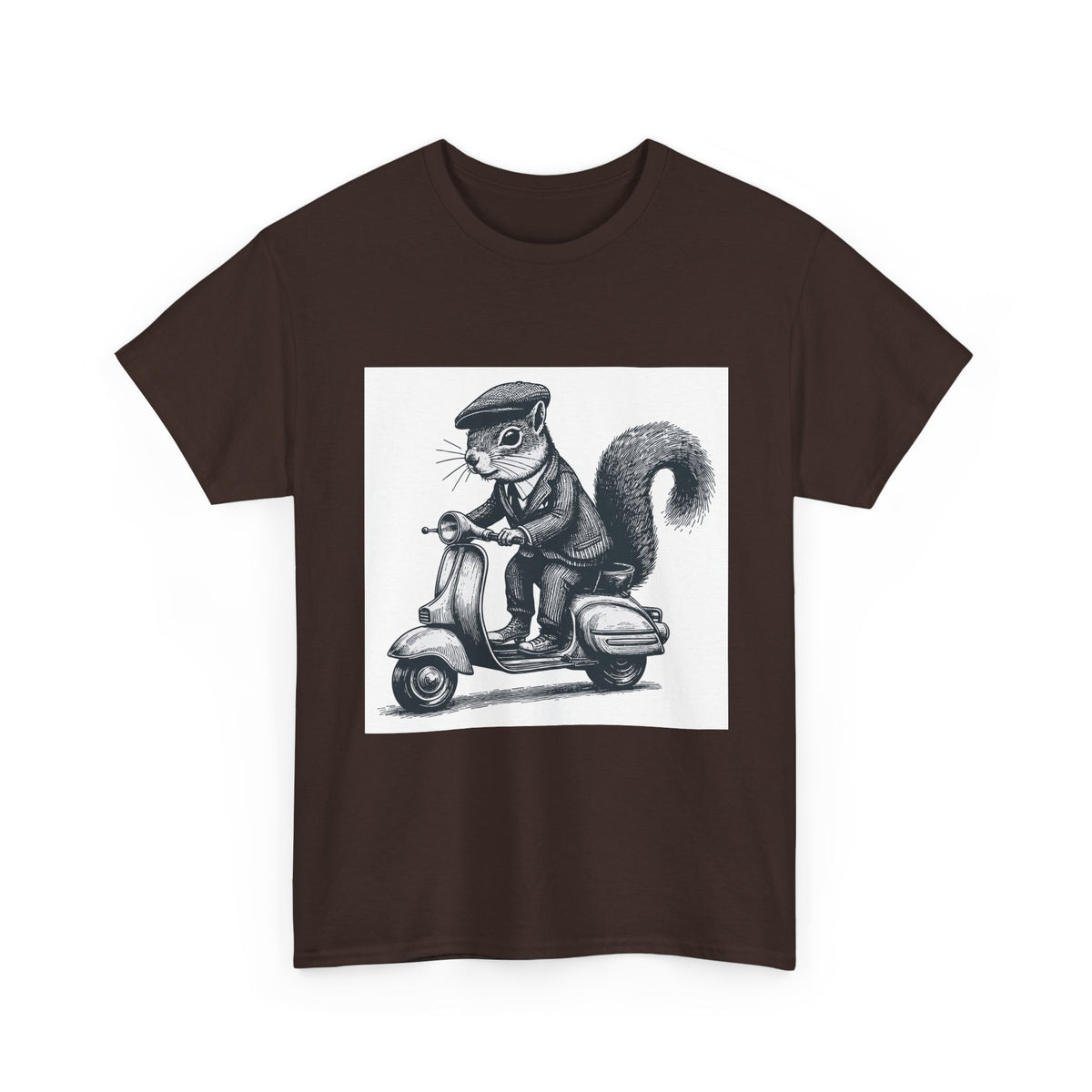 Squirrel on Scooter T-Shirt — Retro Riding Animal Tee