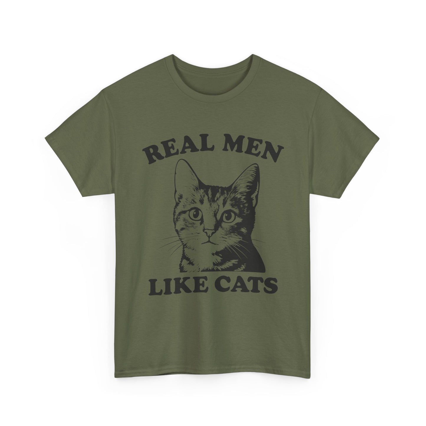 Real Men Like Cats T-Shirt — Vintage Cat Lover Tee