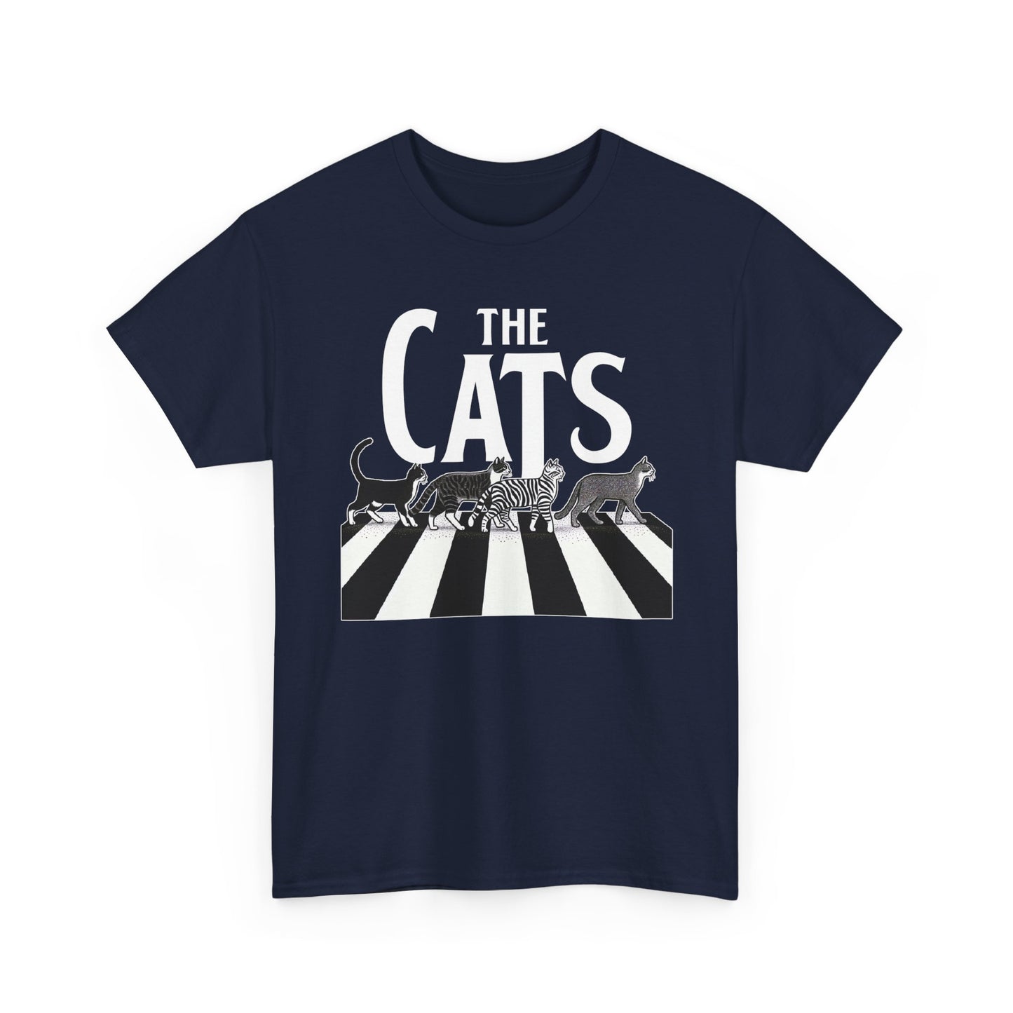 Cats Crossing T‑Shirt — Retro Black & White Cat Walk Graphic Tee