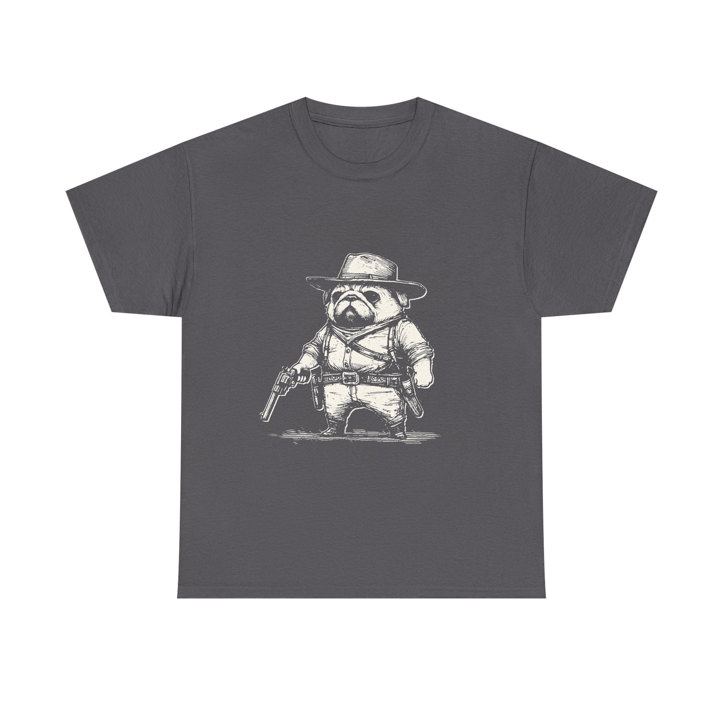 Pug Gunslinger T-Shirt – Cute Cowboy Pug Graphic Tee