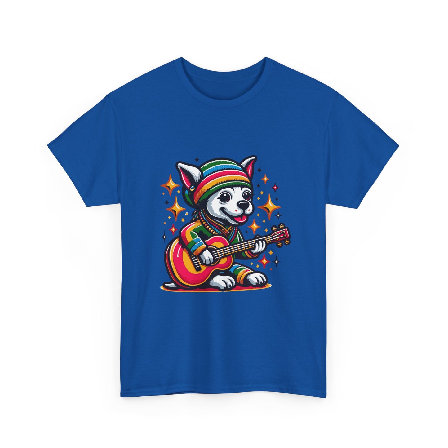 Pup Reggae Guitar Tee — Cute Dog Playing Guitar Graphic T-Shirt