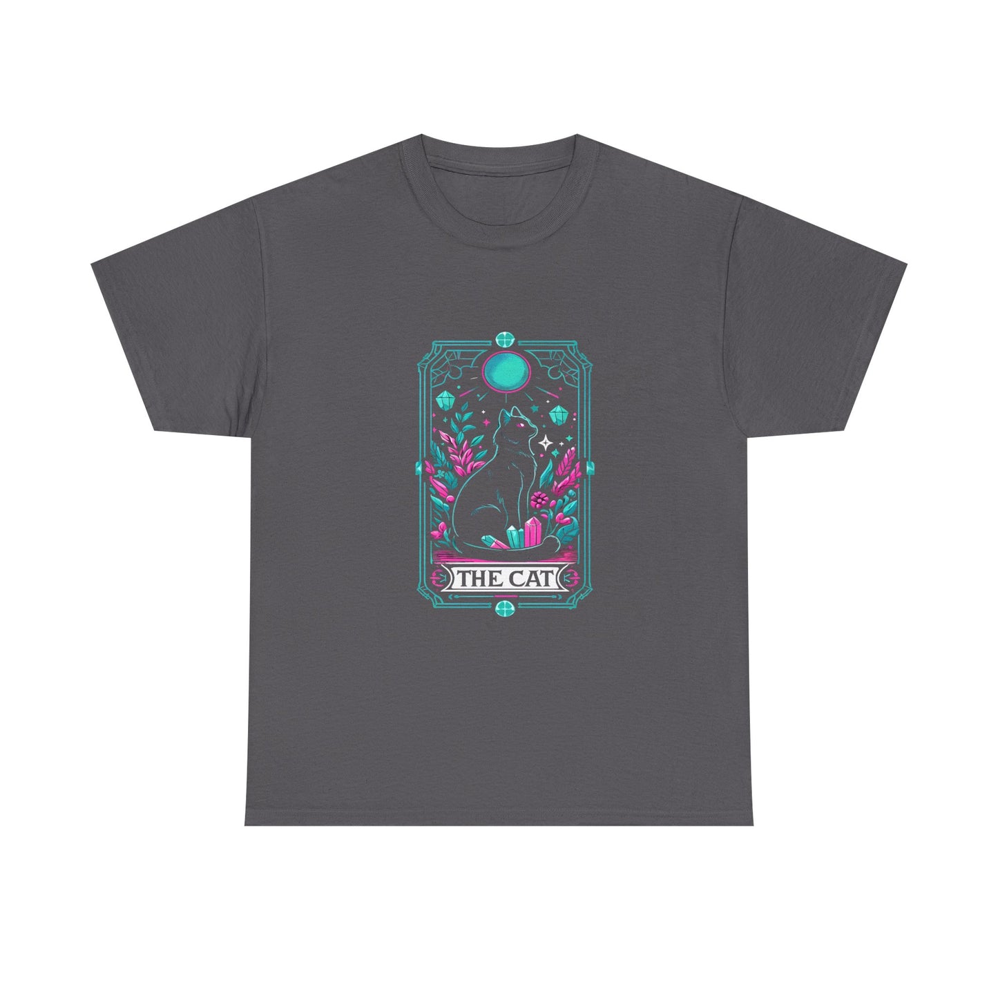Cat Tarot T-Shirt — "The Cat" Mystical Black Tee