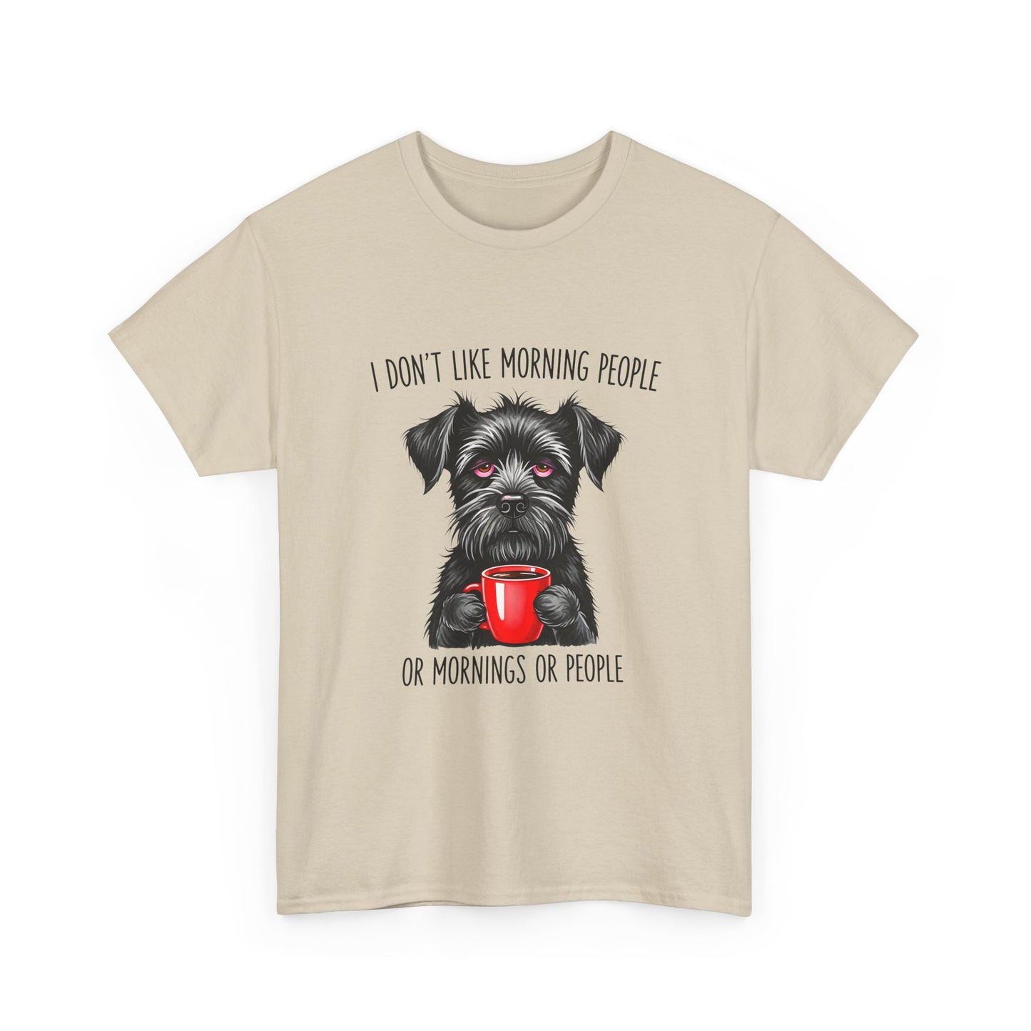 Schnauzer Coffee Tee — "I Don't Like Morning People" Graphic T-Shirt