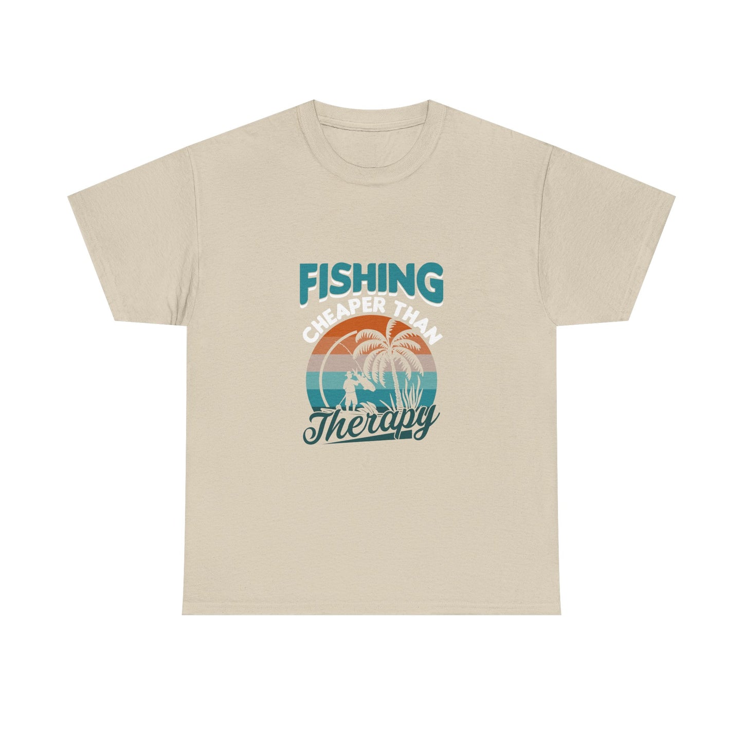 Fishing Cheaper Than Therapy T-Shirt — Retro Palm Beach Fishing Tee