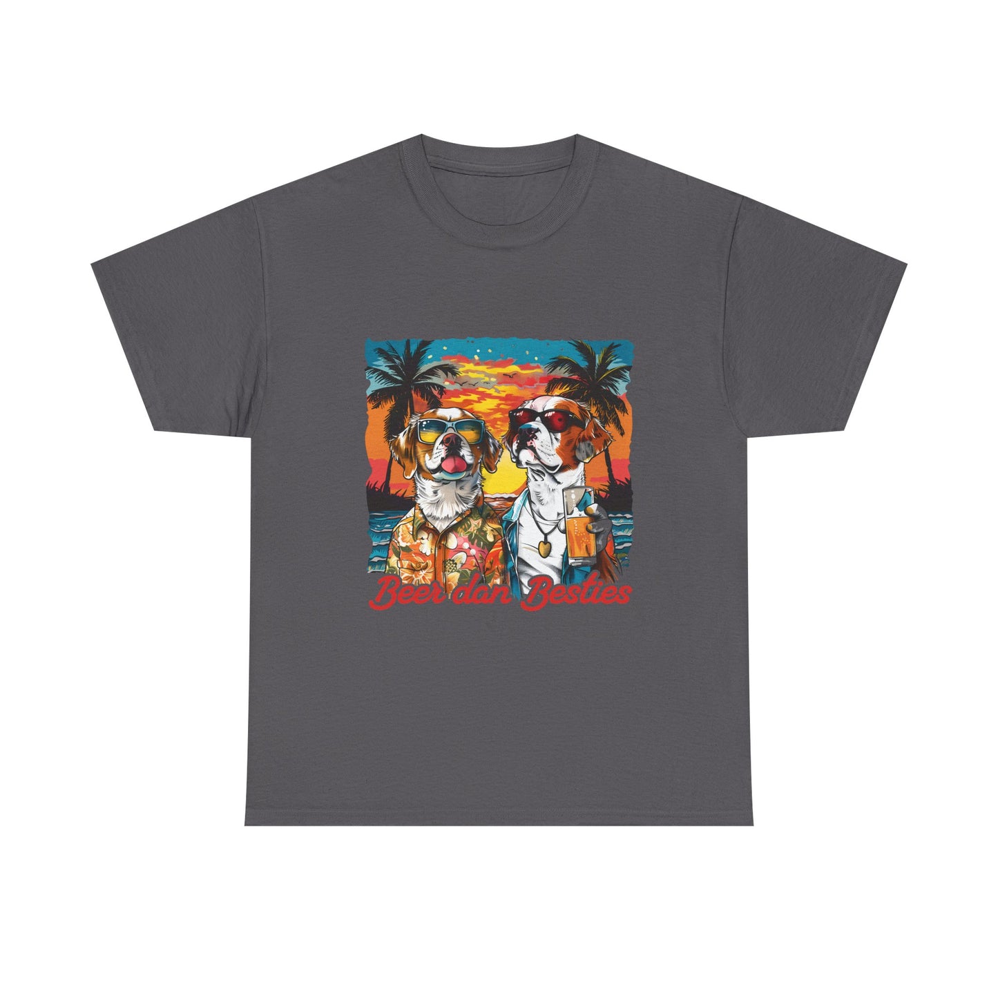T-Shirt — 'Beer dan Besties' Retro Sunset Dogs Tee