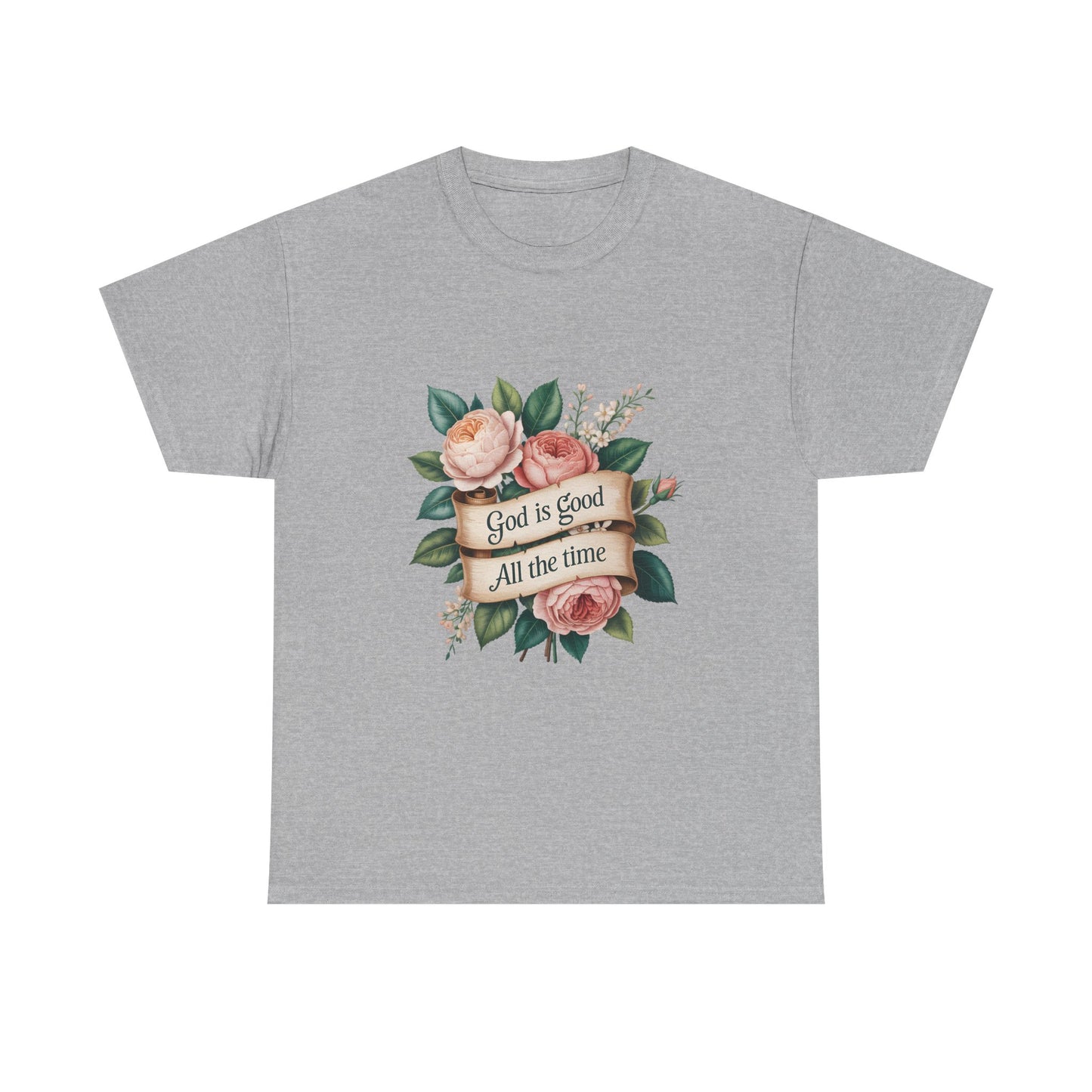 Floral "God is Good All the Time" T‑Shirt
