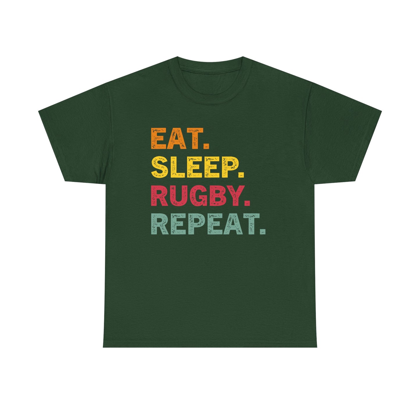 Rugby T-Shirt – "Eat. Sleep. Rugby. Repeat." Graphic Tee for Players & Fans