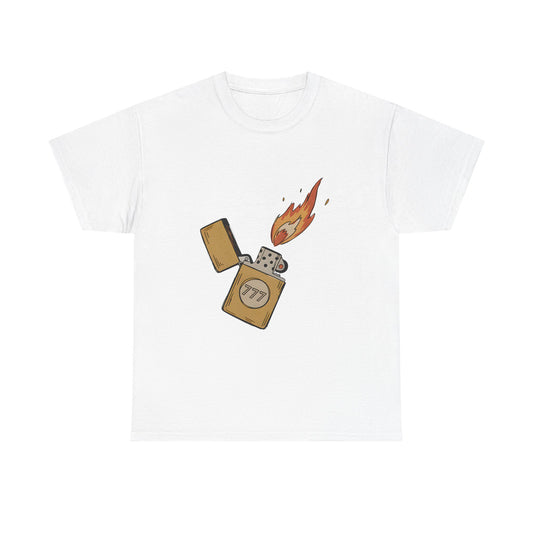 Lighter Flame Graphic Tee — Retro Zippo Illustration T-Shirt