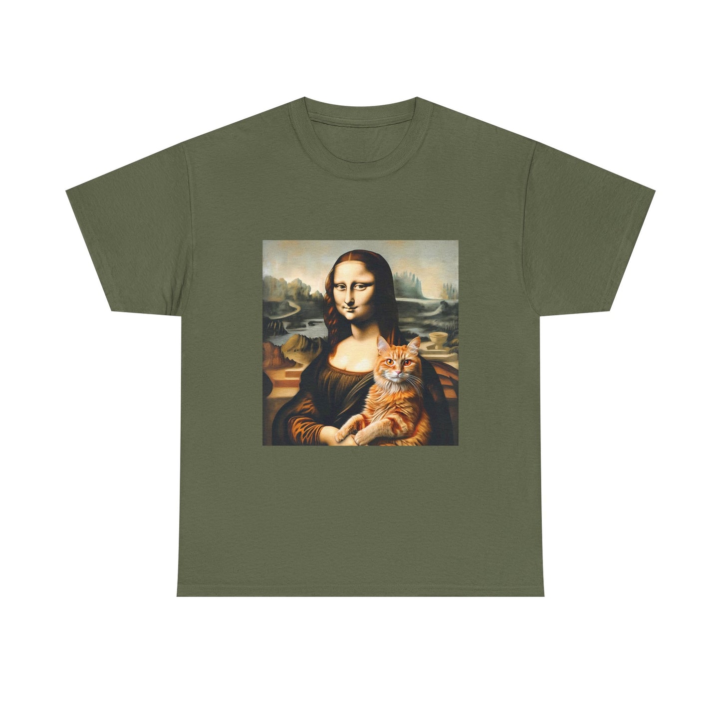 T-Shirt — Mona Lisa Holding a Cat Graphic Tee