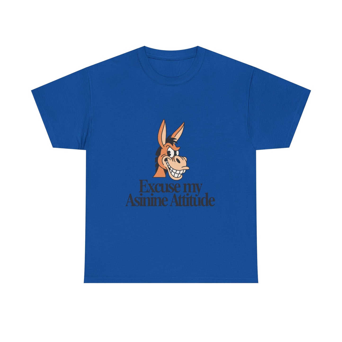 Funny Donkey Tee — "Excuse My Asinine Attitude" Casual Graphic T-Shirt