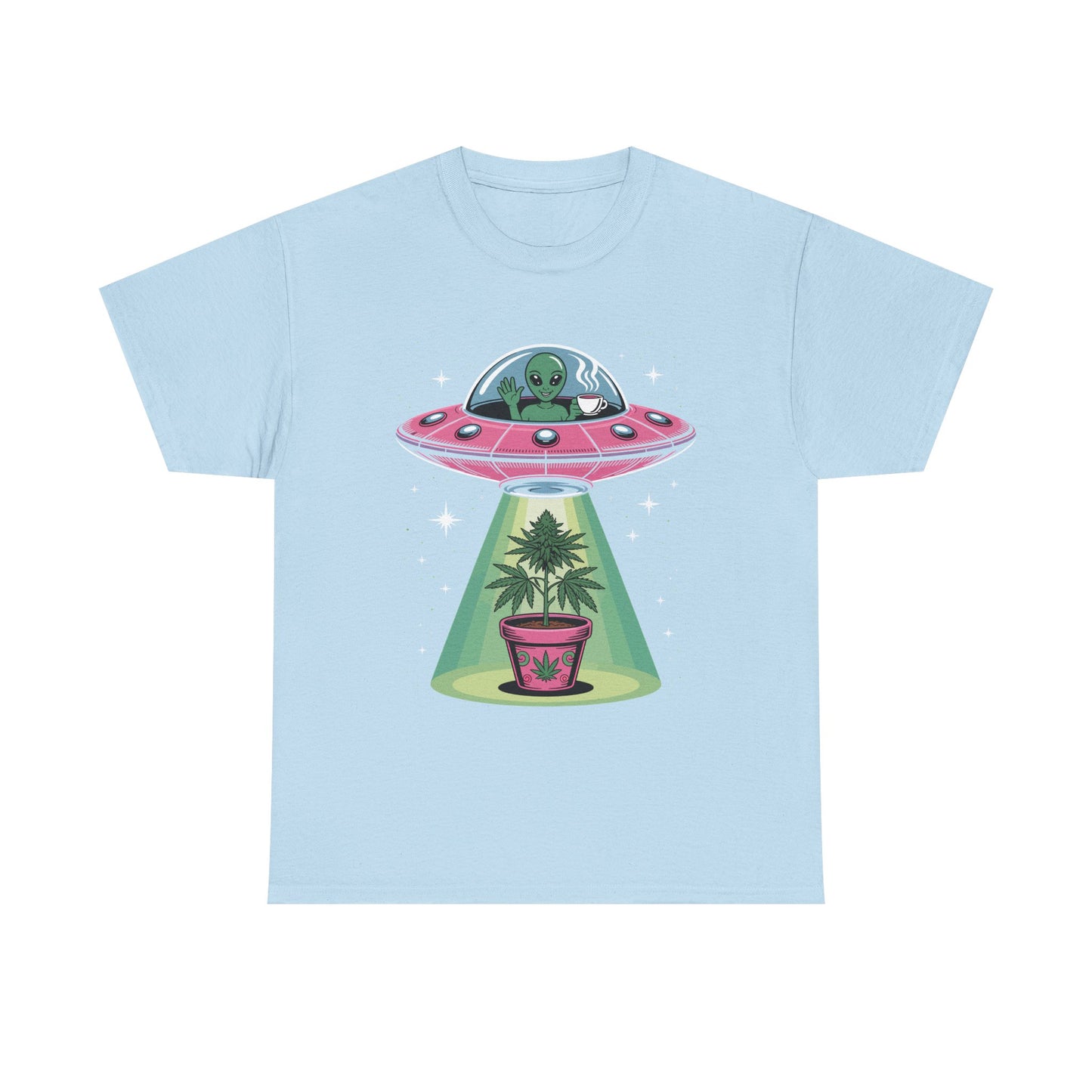 Alien UFO Plant Tee — Cute Extraterrestrial Plant Abduction Graphic T-Shirt