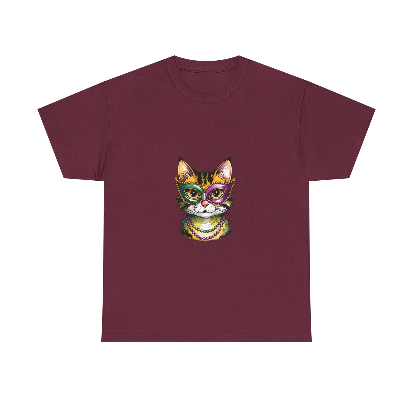 Cat Face Graphic Tee — Colorful Whimsical Kitty T-Shirt