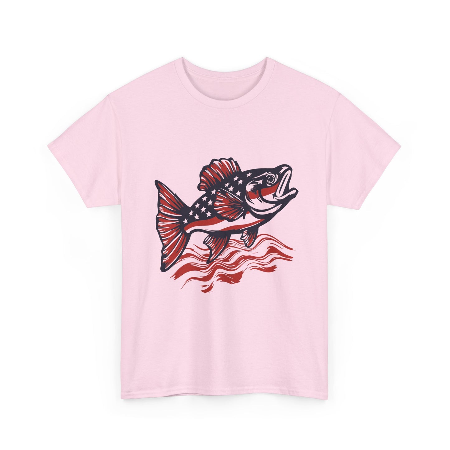 Walleye Fishing Graphic Tee – Retro Red & Black Fish Design