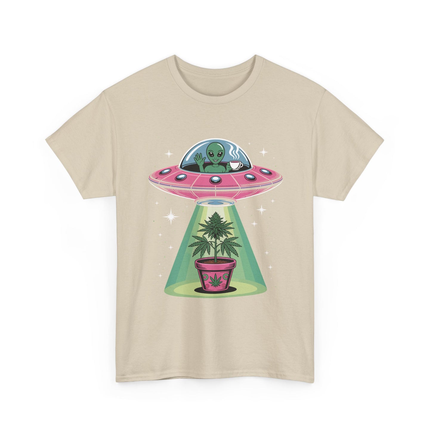 Alien UFO Plant Tee — Cute Extraterrestrial Plant Abduction Graphic T-Shirt