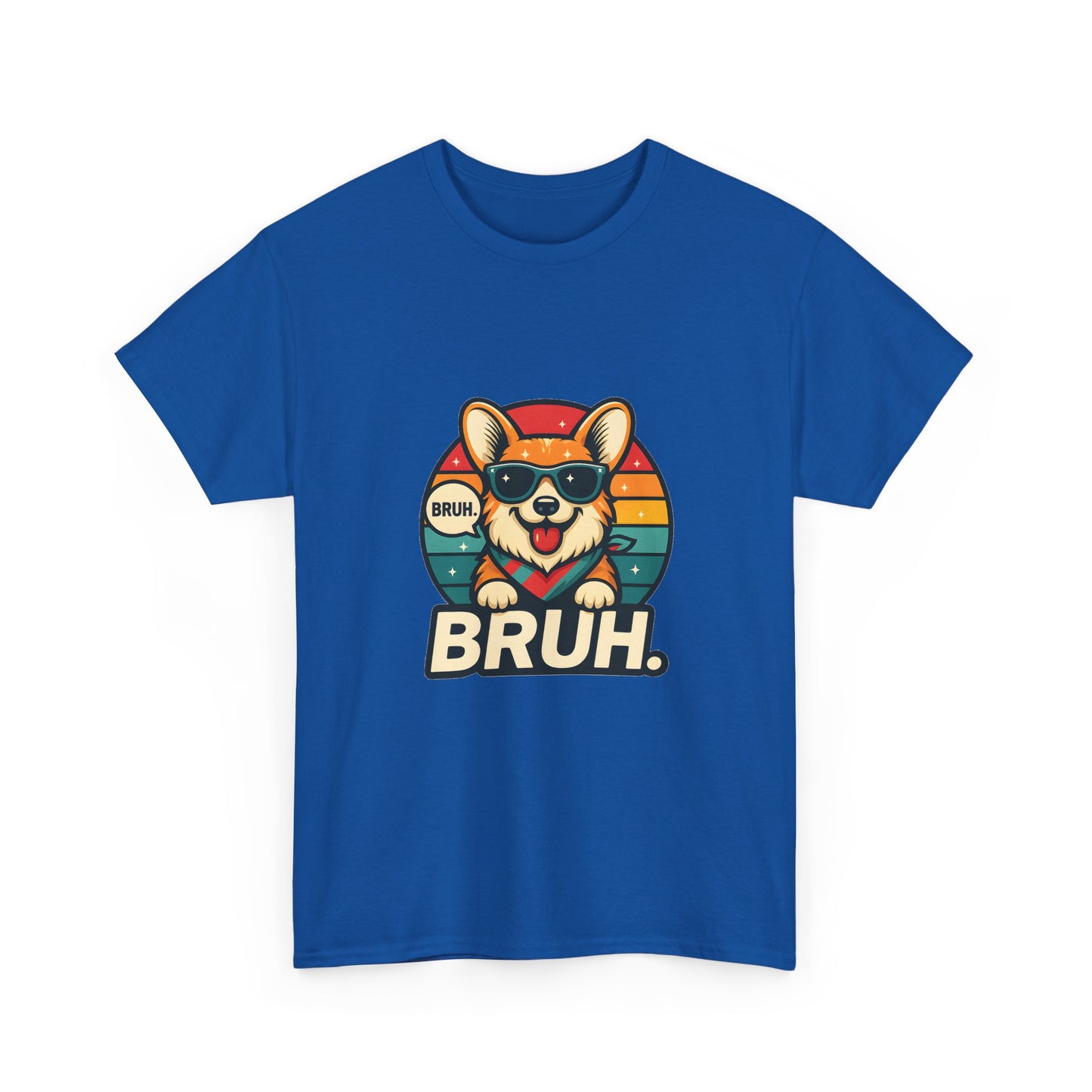 Corgi 'BRUH' Graphic Tee - Retro Sunglasses Dog T-Shirt