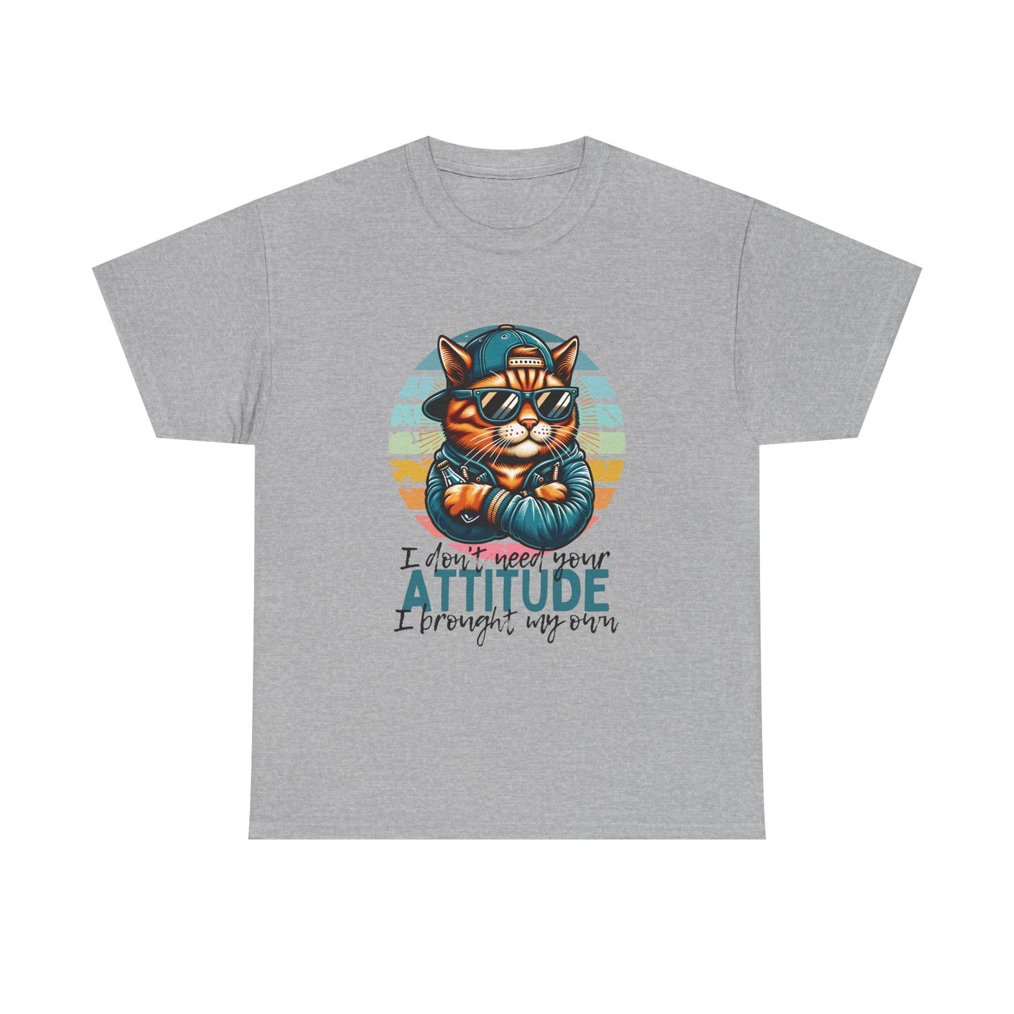 Cat Attitude T-Shirt – Retro Cool Cat Graphic Tee ("I didn’t lose my attitude, I brought my own")