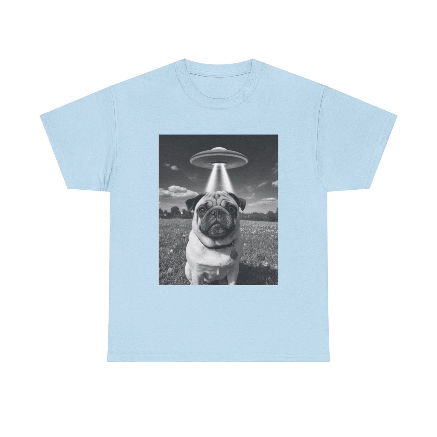 Pug Abduction Tee - Funny UFO Dog Graphic Shirt
