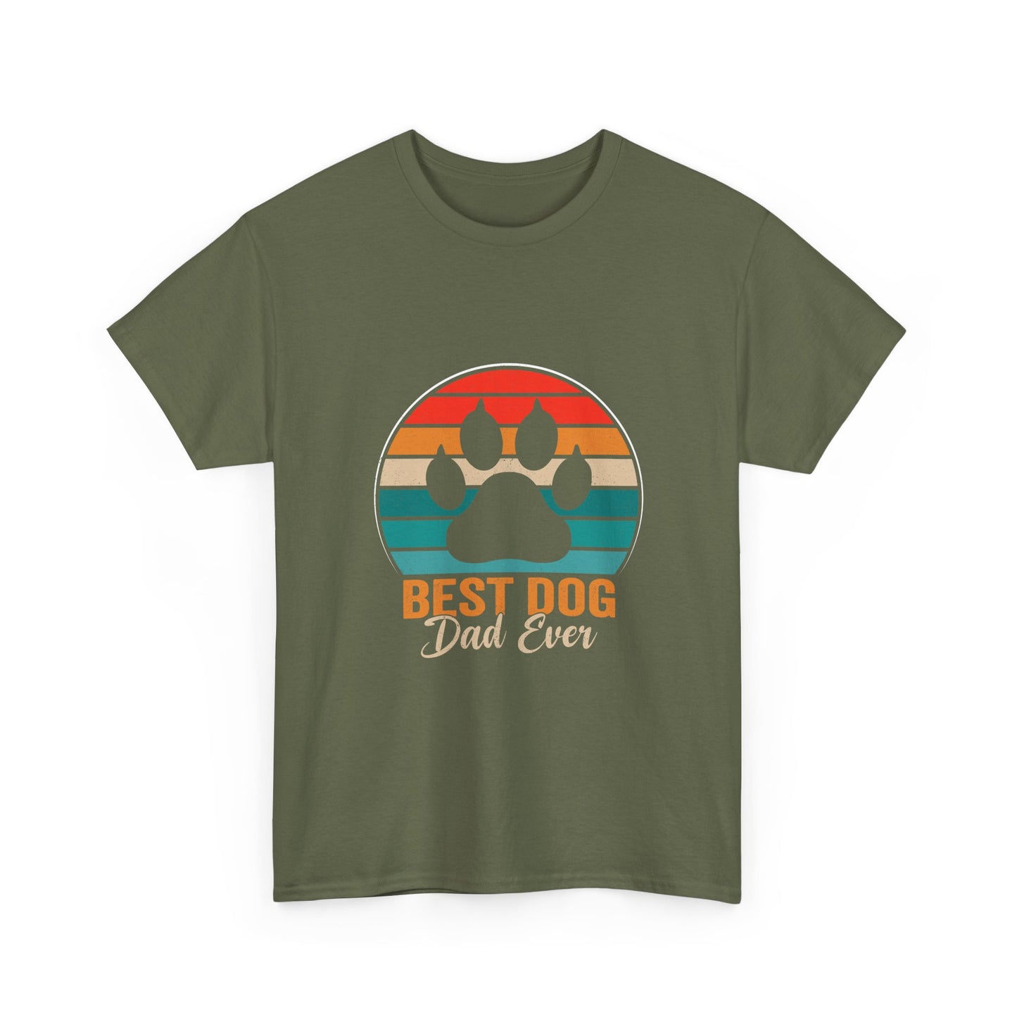 Best Dog Dad Ever T-Shirt — Retro Paw Print Tee for Dog Lovers