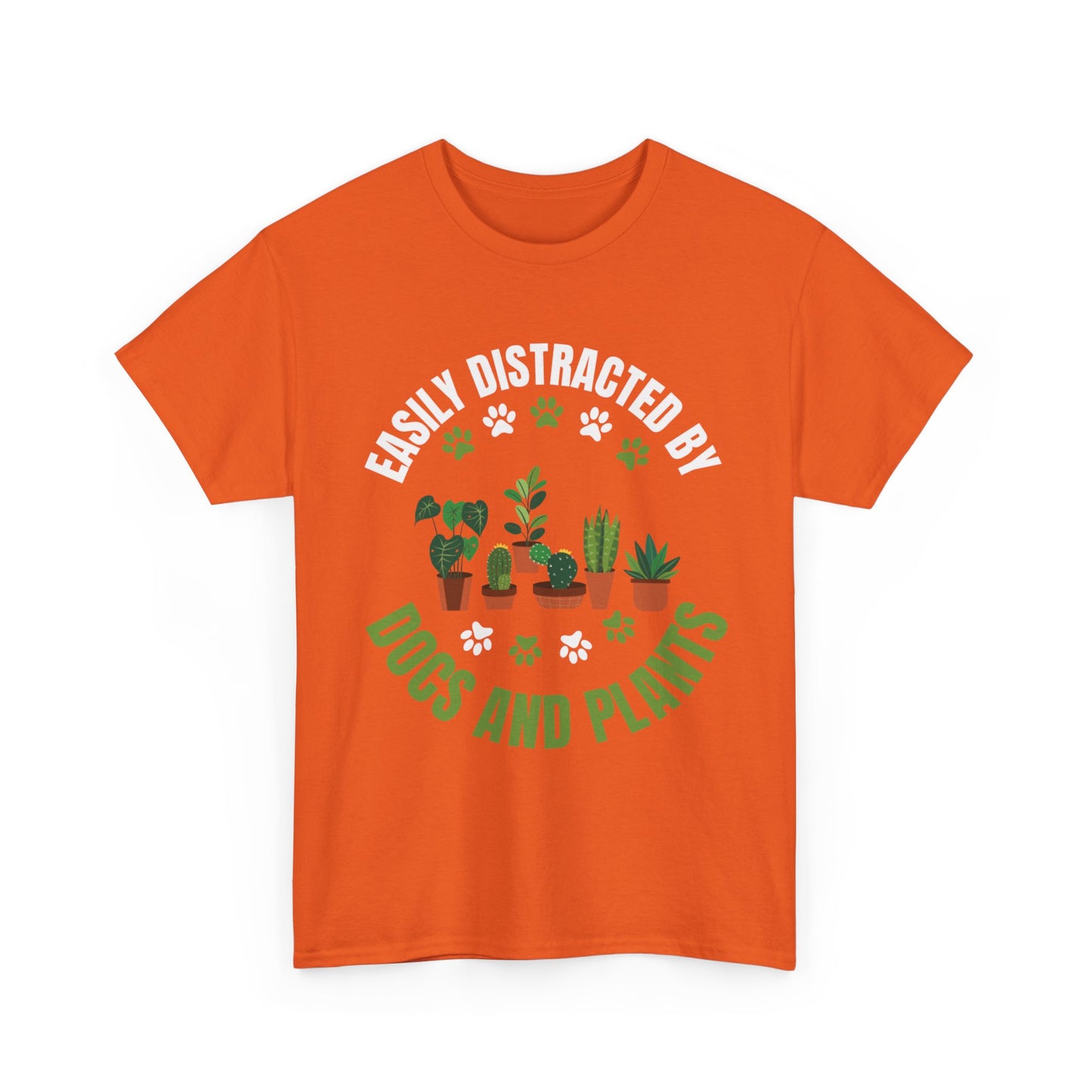 T‑Shirt — "Easily Distracted by Dogs and Plants" Graphic Tee for Dog Lovers & Plant Parents