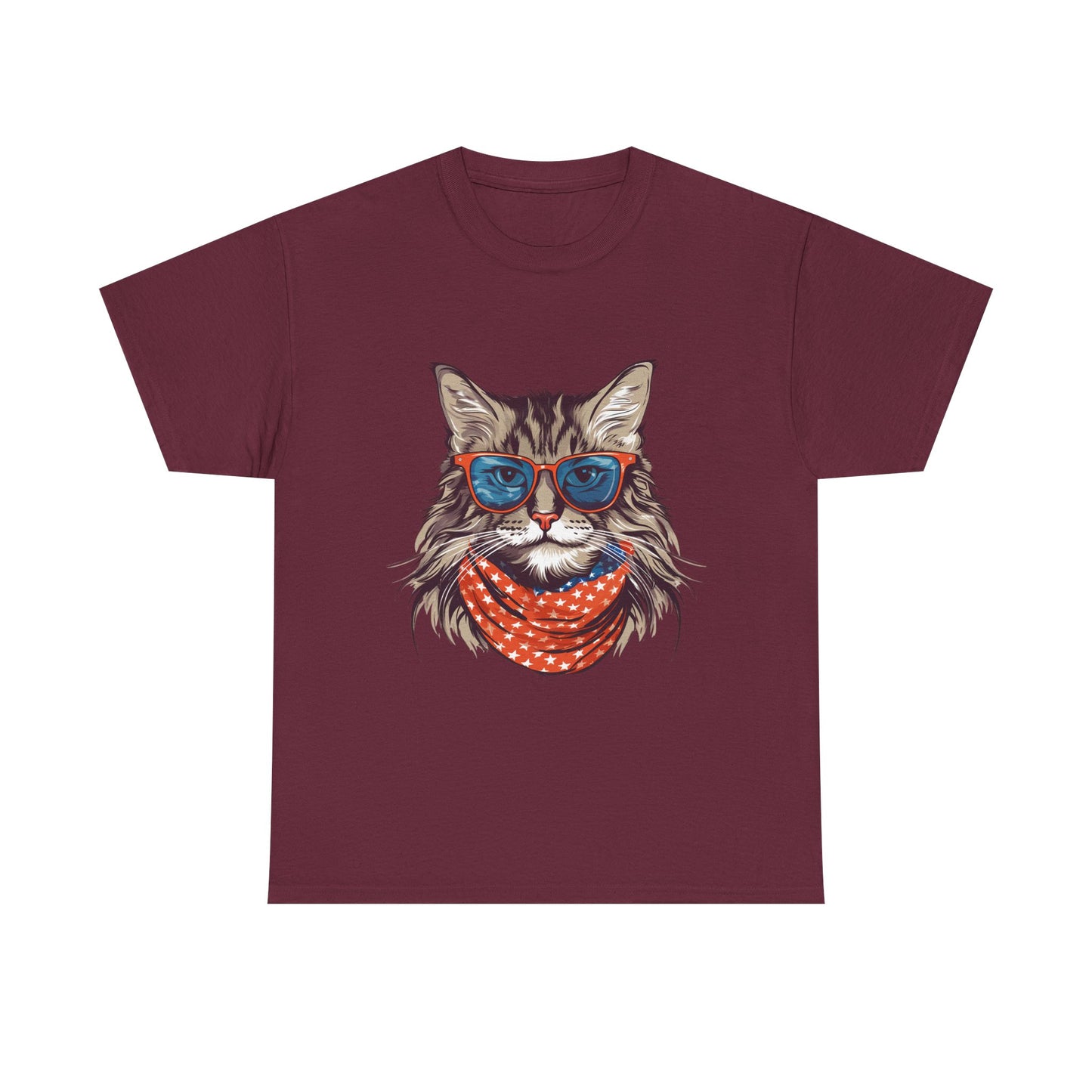 Cat with Sunglasses & Bandana T-Shirt — Cool Retro Cat Graphic Tee