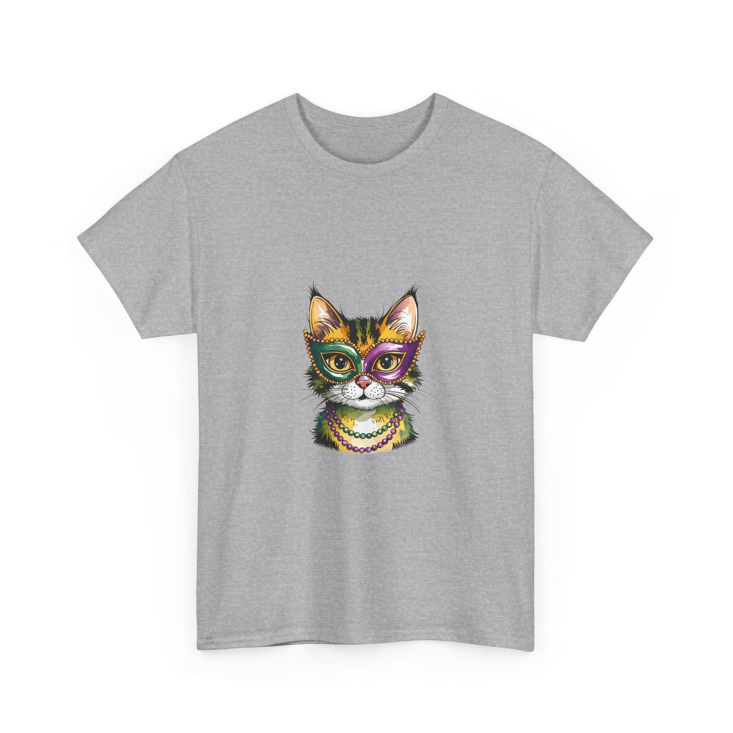 Cat Face Graphic Tee — Colorful Whimsical Kitty T-Shirt