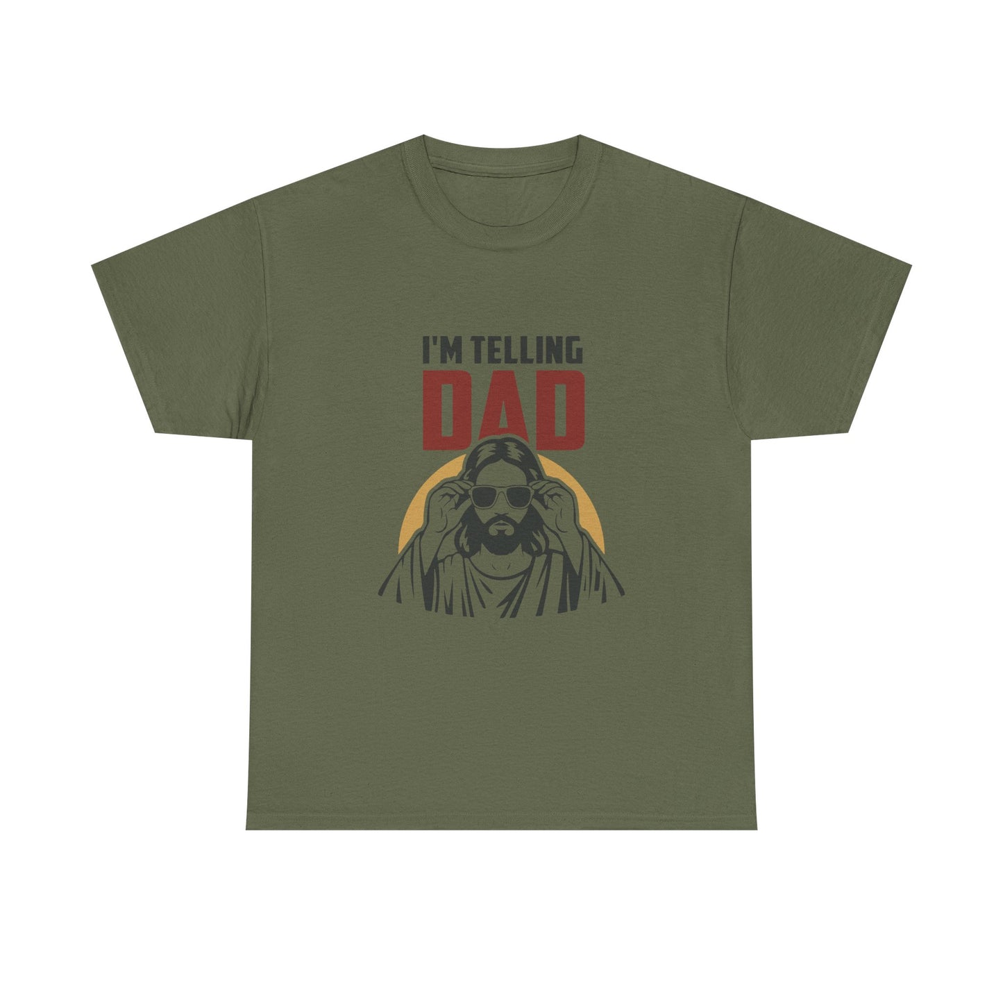 I'm Telling Dad T‑Shirt — Funny Retro Jesus Graphic Tee for Fathers Day & Family Gifts